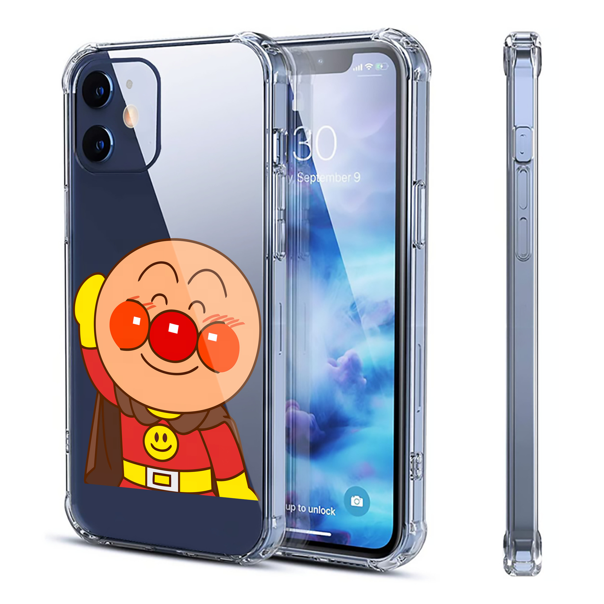 （画像用） アンパンマン Anpanman 【iPhone 12シリーズ対応】透明スマホケース（クリアソフトケース）
